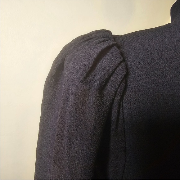 Reformation Otessa Black Wrap Mini Dress - Picture 6 of 8